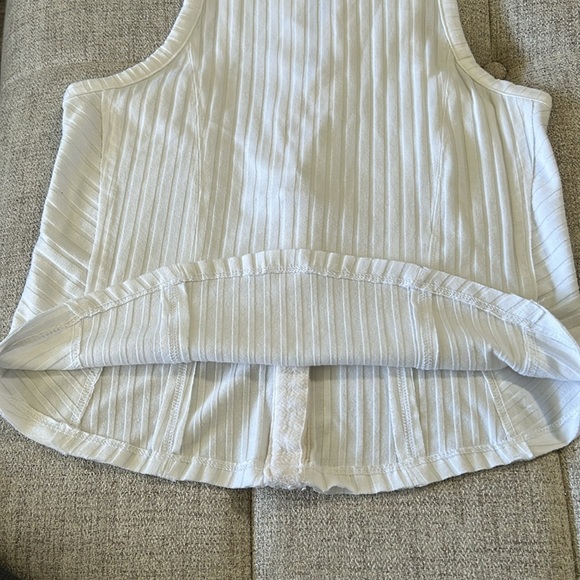 FREE PEOPLE INTIMATELY WOMENS WHITE LACE-UP TANK TOP SIZE M - Picture 5 of 14
